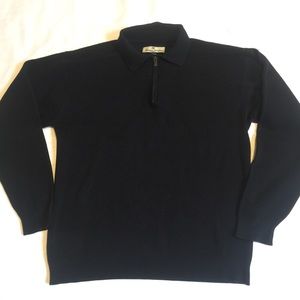 Tommy Bahama Mens Blue 1/4 Zip Pullover Sweater L